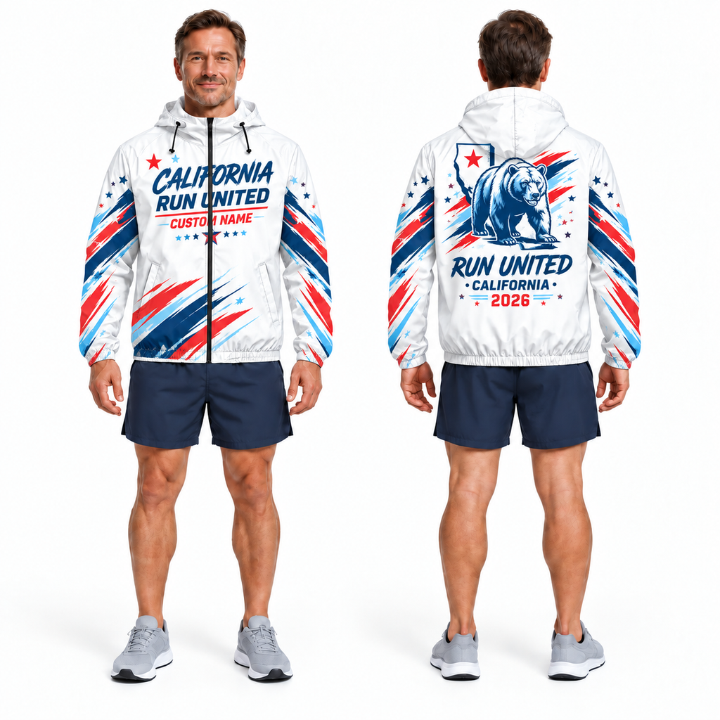 Custom Name California Run United Running Windbreaker Jacket