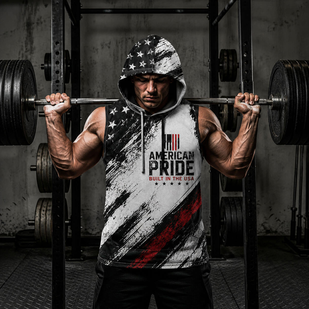 Discipline Loyalty Strenth Men's Workout Hooded Tank Top