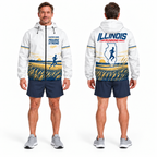Custom Name Illinois Prairie Strong Illinois Running Windbreaker Jacket