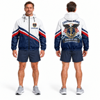 Custom Name Coast Guard Anchor Shield Veteran Running Windbreaker Jacket