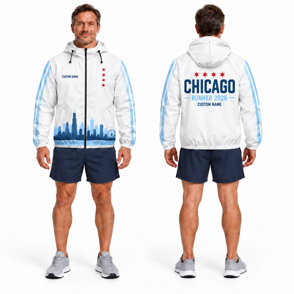 Custom Name Chicago Four Star Runner Running Windbreaker Jacket