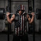 Strength Honor Freedom Men's Workout Hooded Tank Top