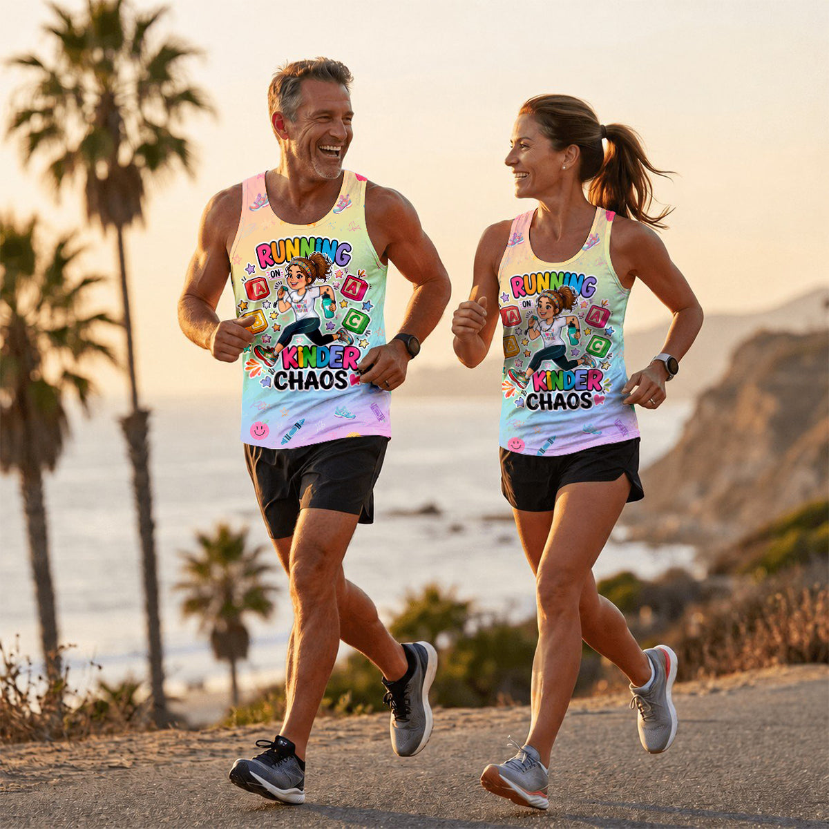 Teacher Running Tank Top Kindergarten Chaos Runner Tech Running Singlet