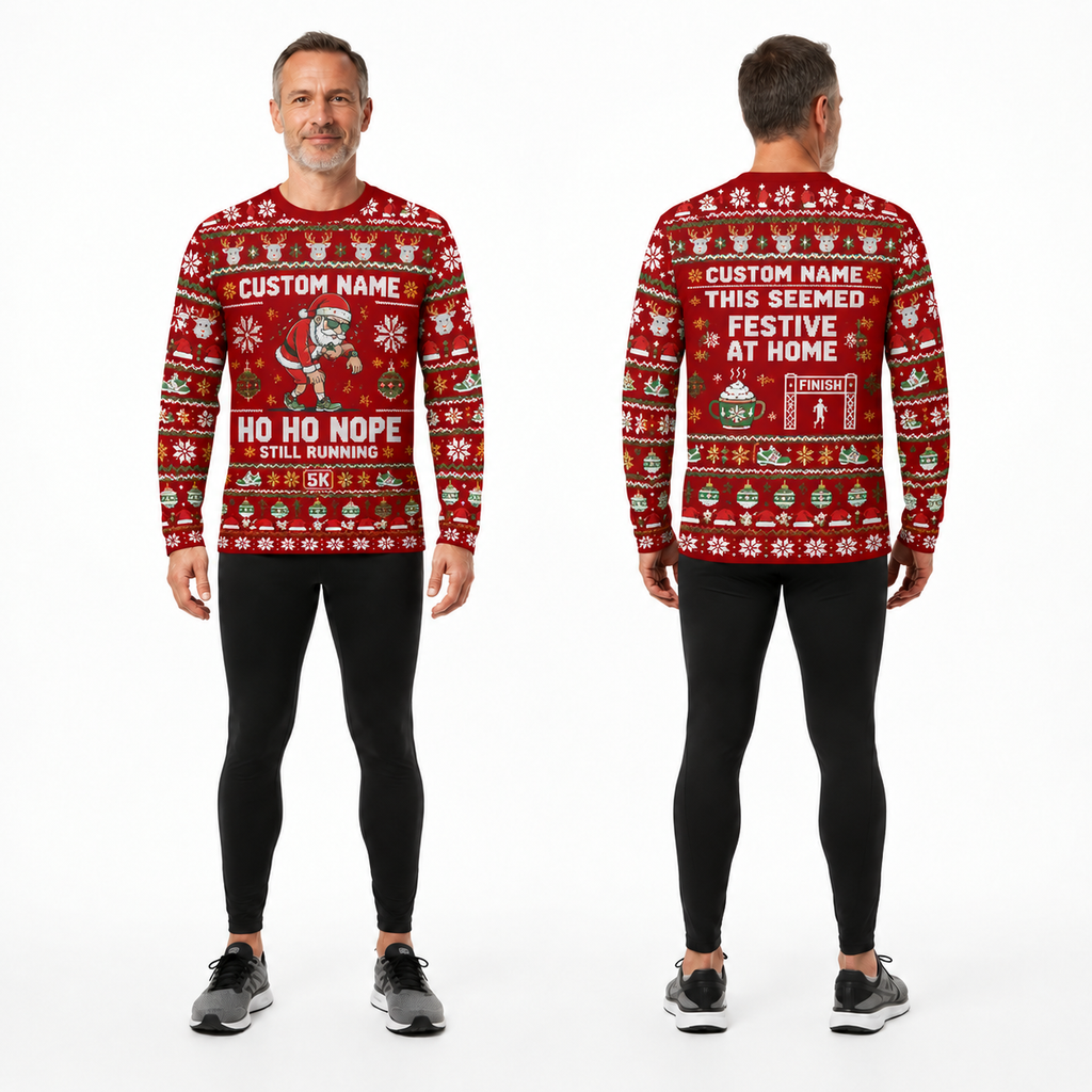 Custom Name Ho Ho Nope Running Long Sleeve Shirt