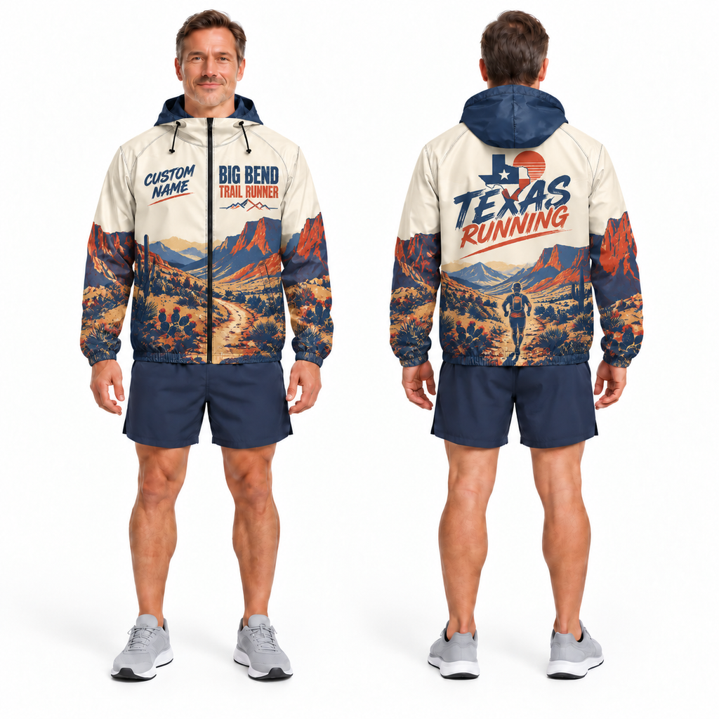 Custom Name Big Bend Trail Runner Running Windbreaker Jacket