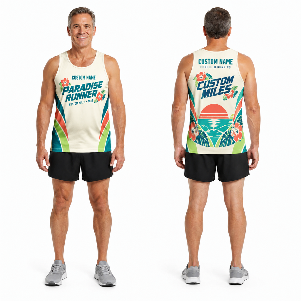 Custom Name Miles Paradise Miles Running Tank Top