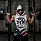 USA 250 Strength Freedom Legacy Men's Workout Hooded Tank Top