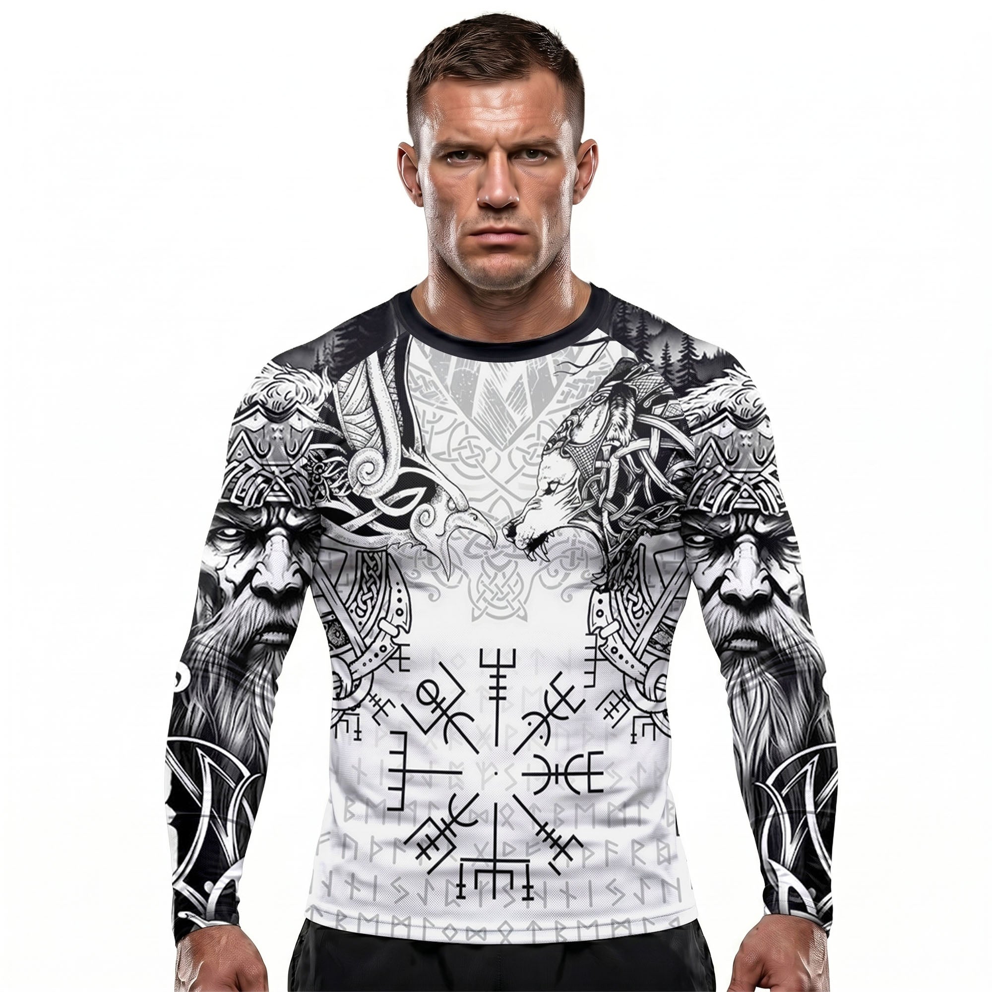 Odin’s Gaze The Fenrir & Vegvísir Guardian BJJ Rash Guard