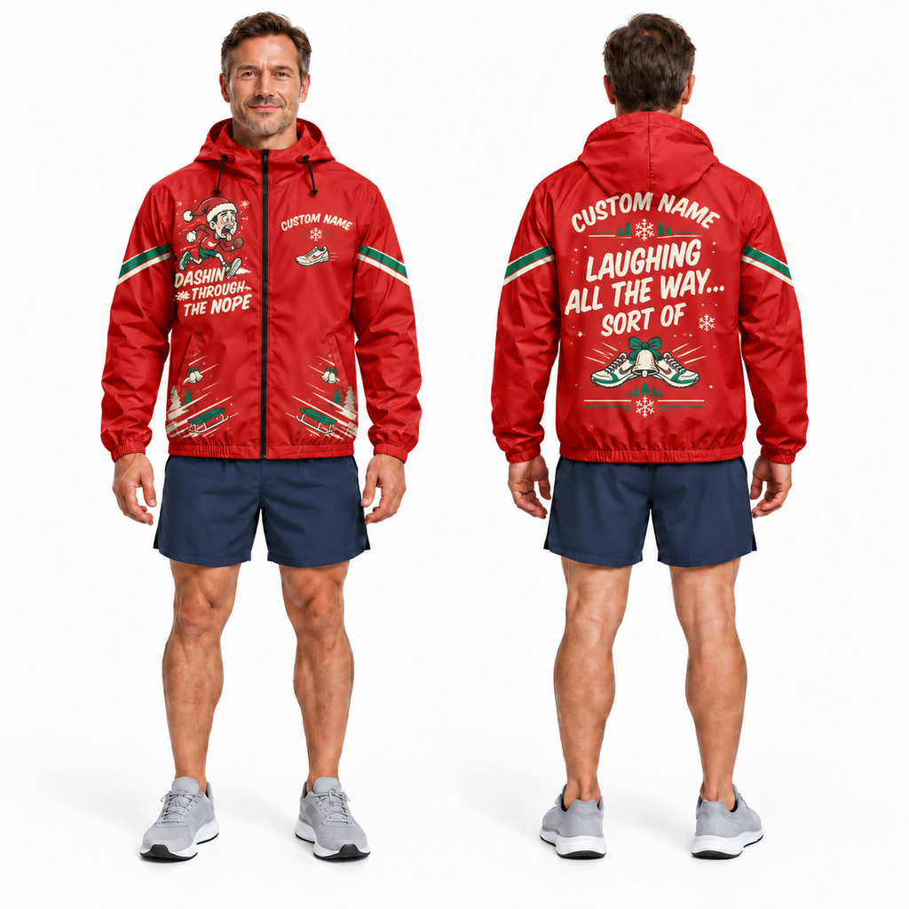 Custom Name Dashin’ Through the Nope Running Windbreaker Jacket