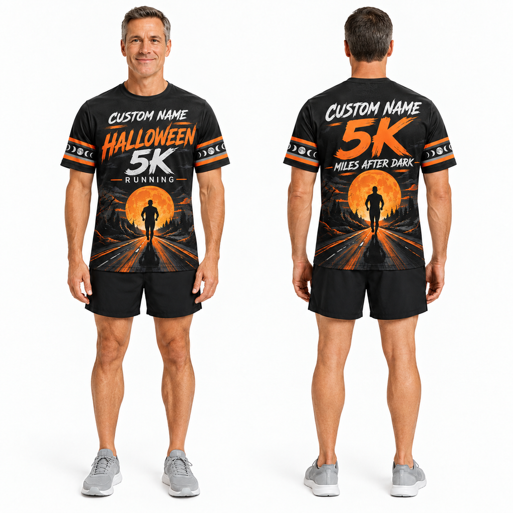 Custom Name Halloween 5K Finisher Halloween Tech Running T-Shirt