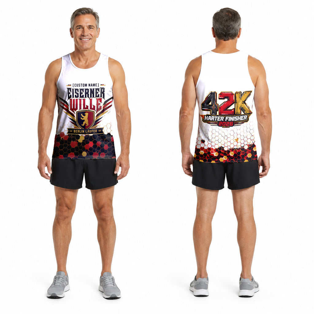 Hexagonale Rustung Berlin Wettkampftag Lauf-Tanktop