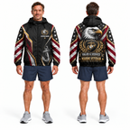Custom Name Marine Veteran Eagle Valor Running Windbreaker Jacket