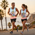 Teacher Running Tank Top Cute Classroom Mascot Style Tech Running Singlet