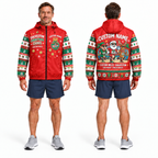 Custom Name Christmas Chaos Santa Hustle Galveston Running Windbreaker Jacket