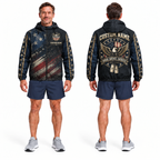 Custom Name Honor Service Sacrifice Veteran Running Windbreaker Jacket