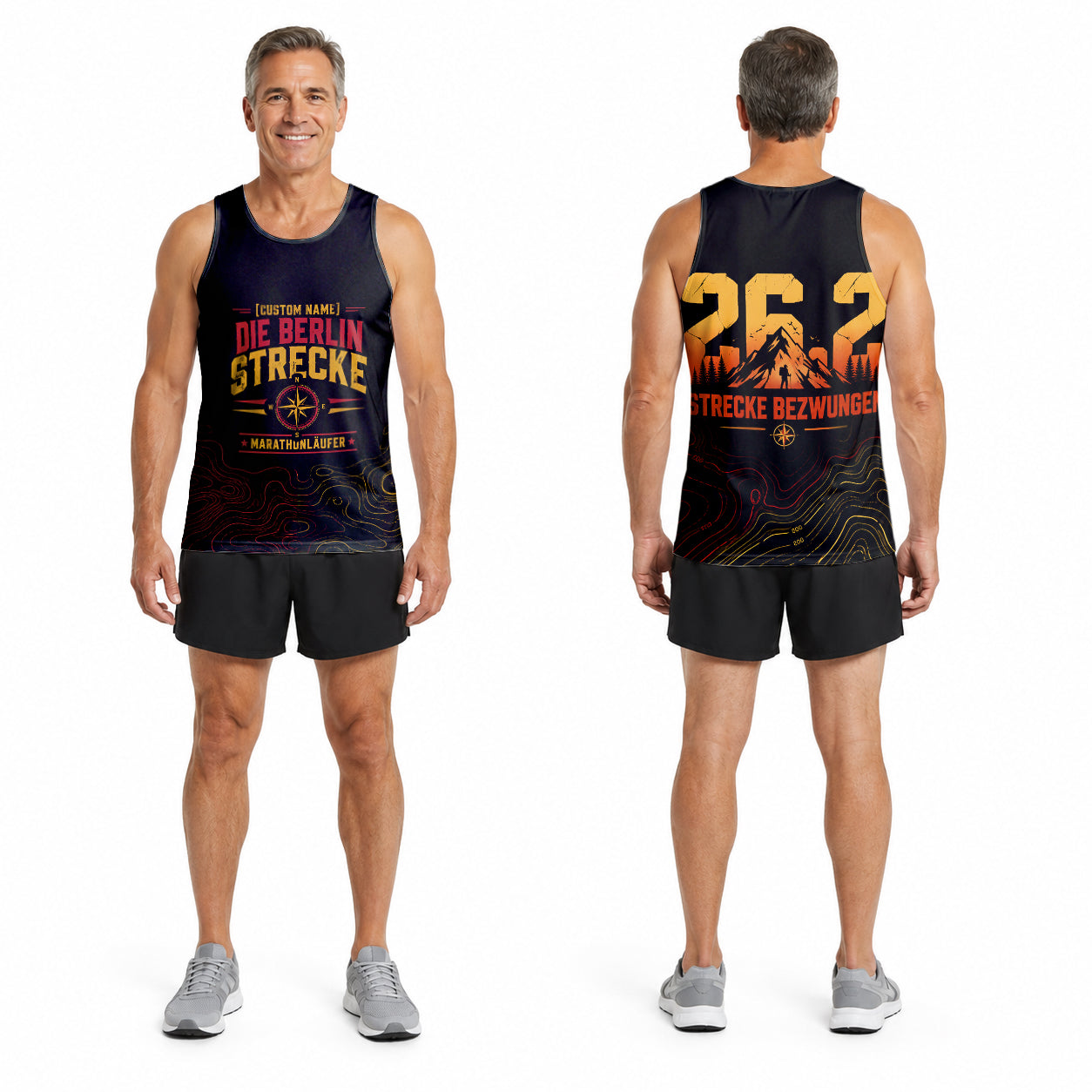 Topografische Karte Berlin Wettkampftag Lauf-Tanktop