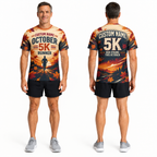 Custom Name October 5K Runner Halloween Tech Running T-Shirt