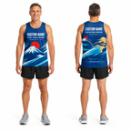 Custom Name Miles Mount Fuji Aloha Runner Running Tank Top