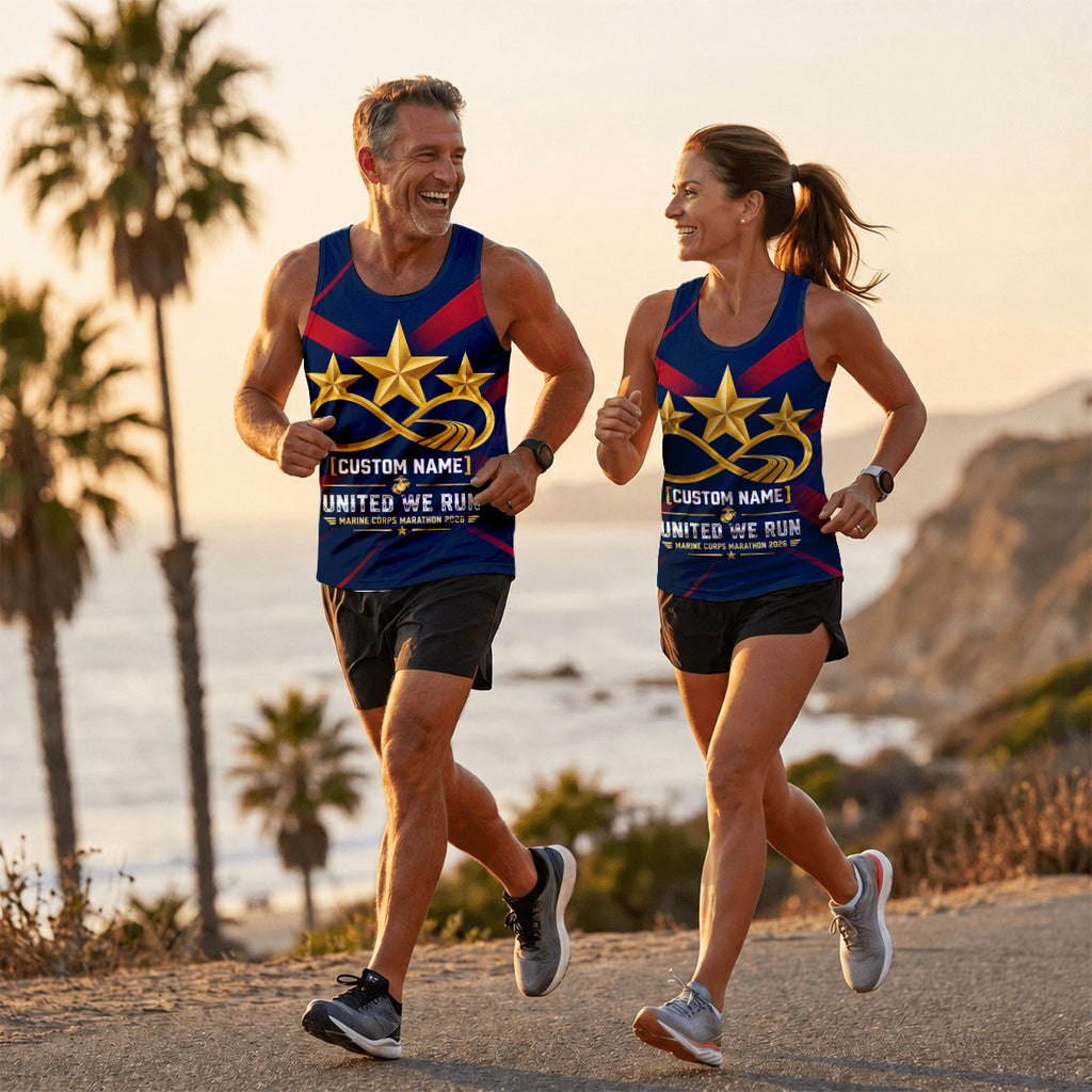 United We Run The Marine Corp Race Day Running Tank Top