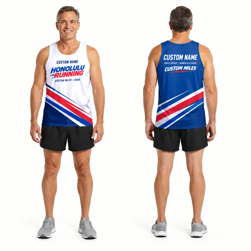 Custom Name Miles Honolulu Race Spirit Running Tank Top