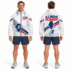 Custom Name Illinois Strong Runner Illinois Running Windbreaker Jacket