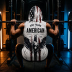 USA 250 Courage Freedom Legacy Men's Workout Hooded Tank Top