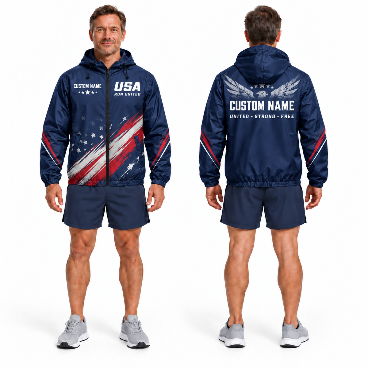Custom Name Patriot Pace Jacket Running Windbreaker Jacket
