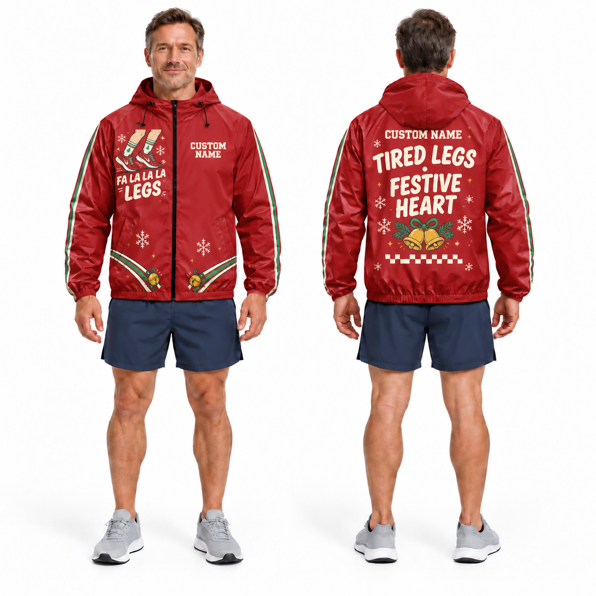 Custom Name Fa La La La Legs Running Windbreaker Jacket