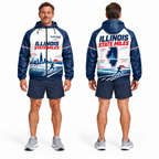 Custom Name Illinois State Miles Illinois Running Windbreaker Jacket