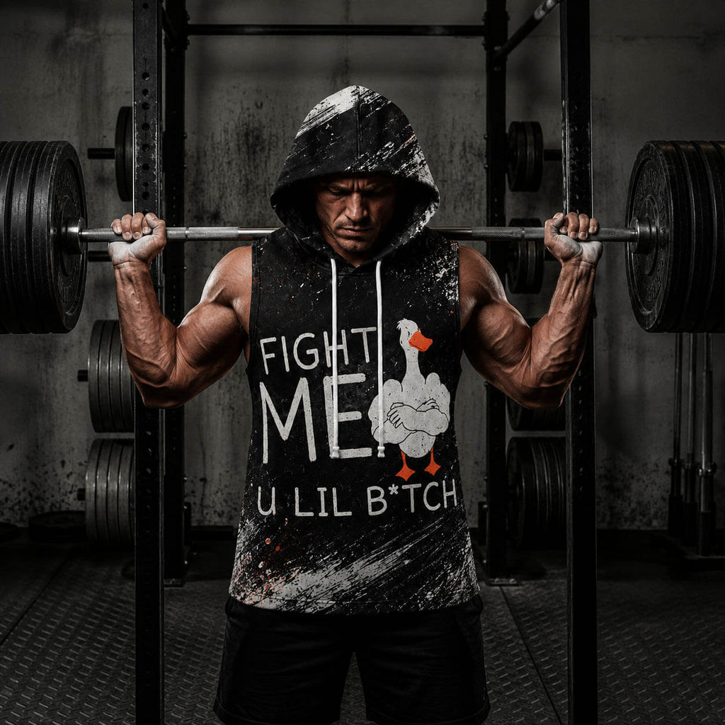 Fight me You Lil B!tch Men's Workout Hooded Tank Top