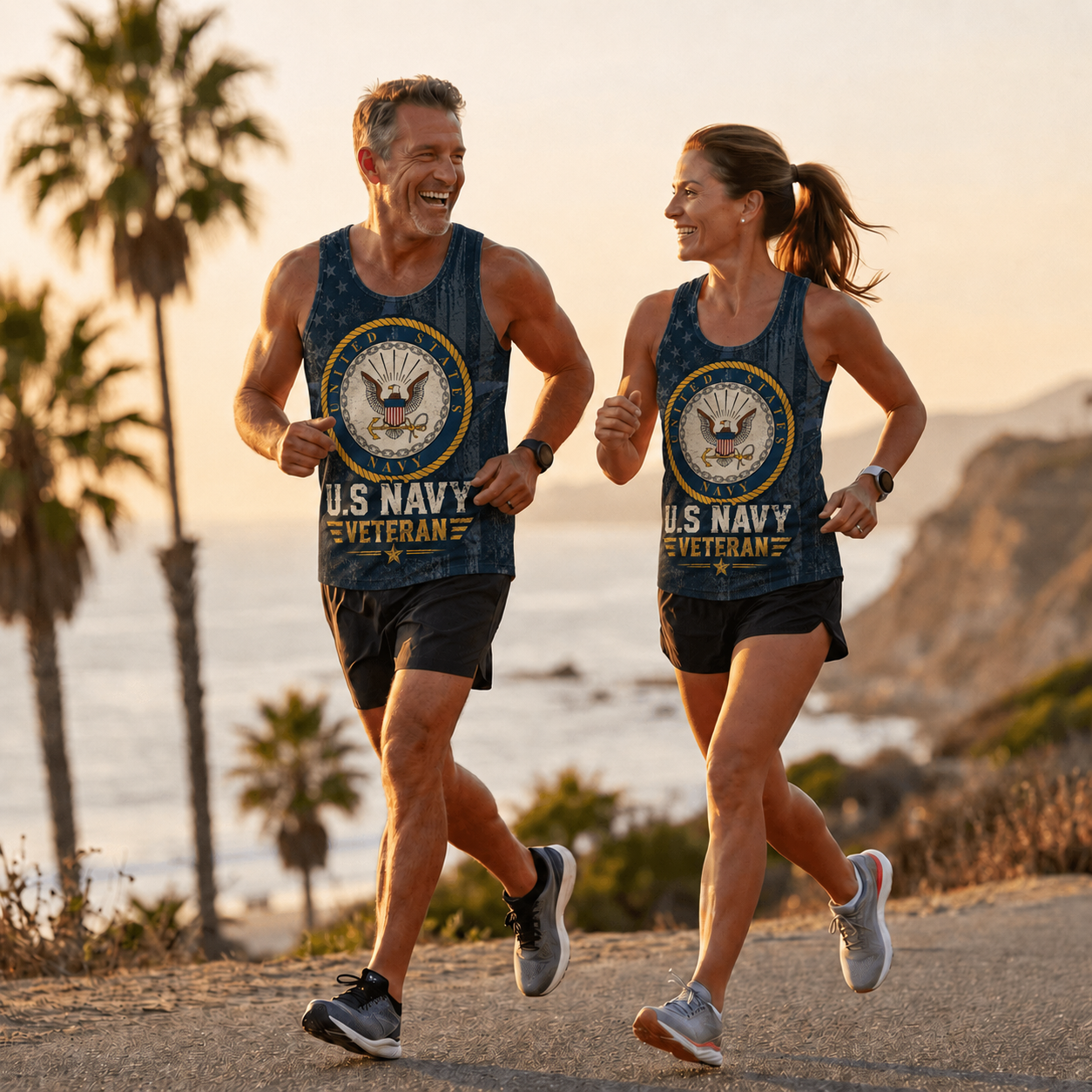 Veteran Running Tank Top - US Navy Veteran Tech Singlet