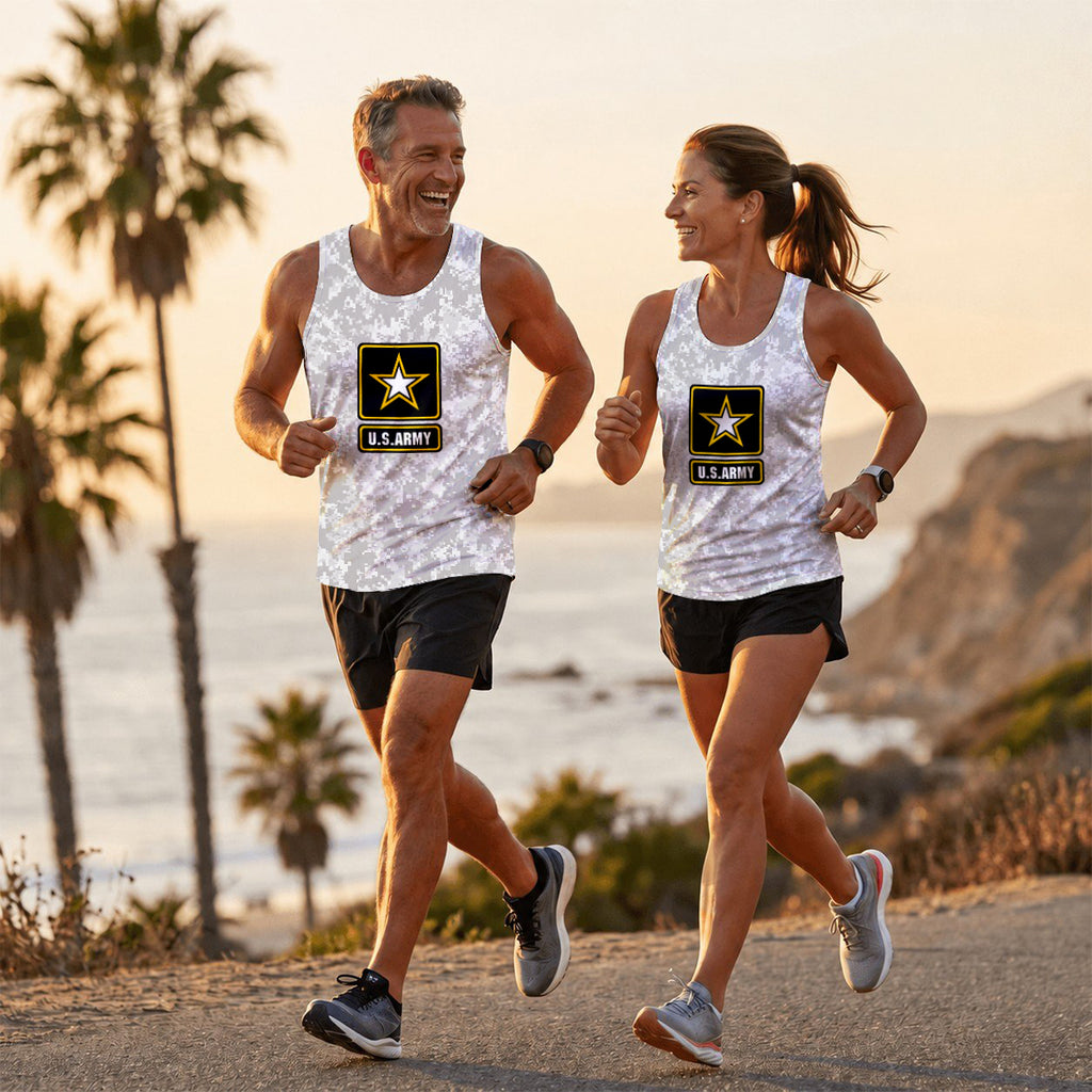 U.S.Military Running Tank Top U.S.Army Camo Running Singlet for Men and Women
