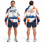 Custom Name Blue Orange Skyline Split Running Windbreaker Jacket