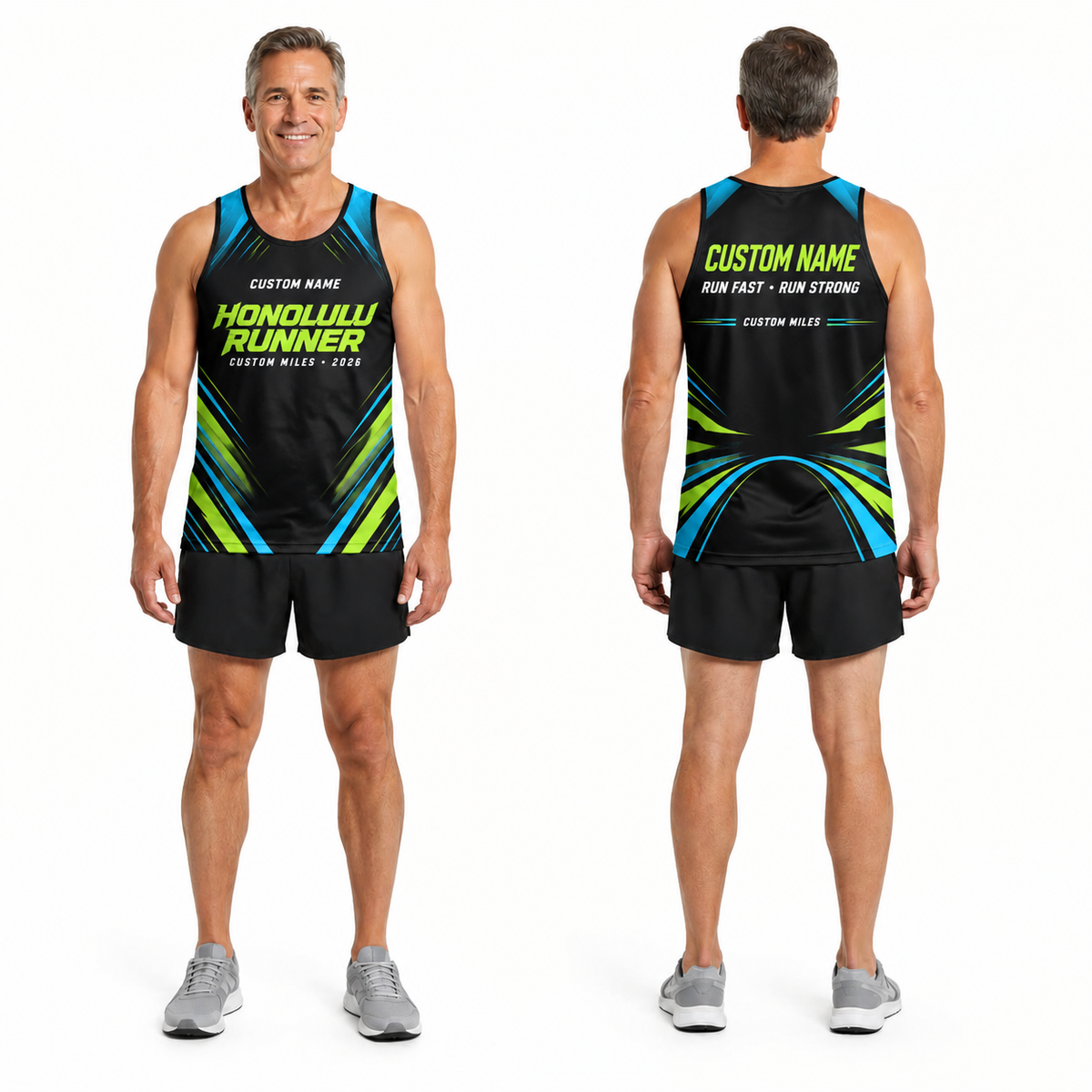 Custom Name Miles Honolulu Velocity Running Tank Top