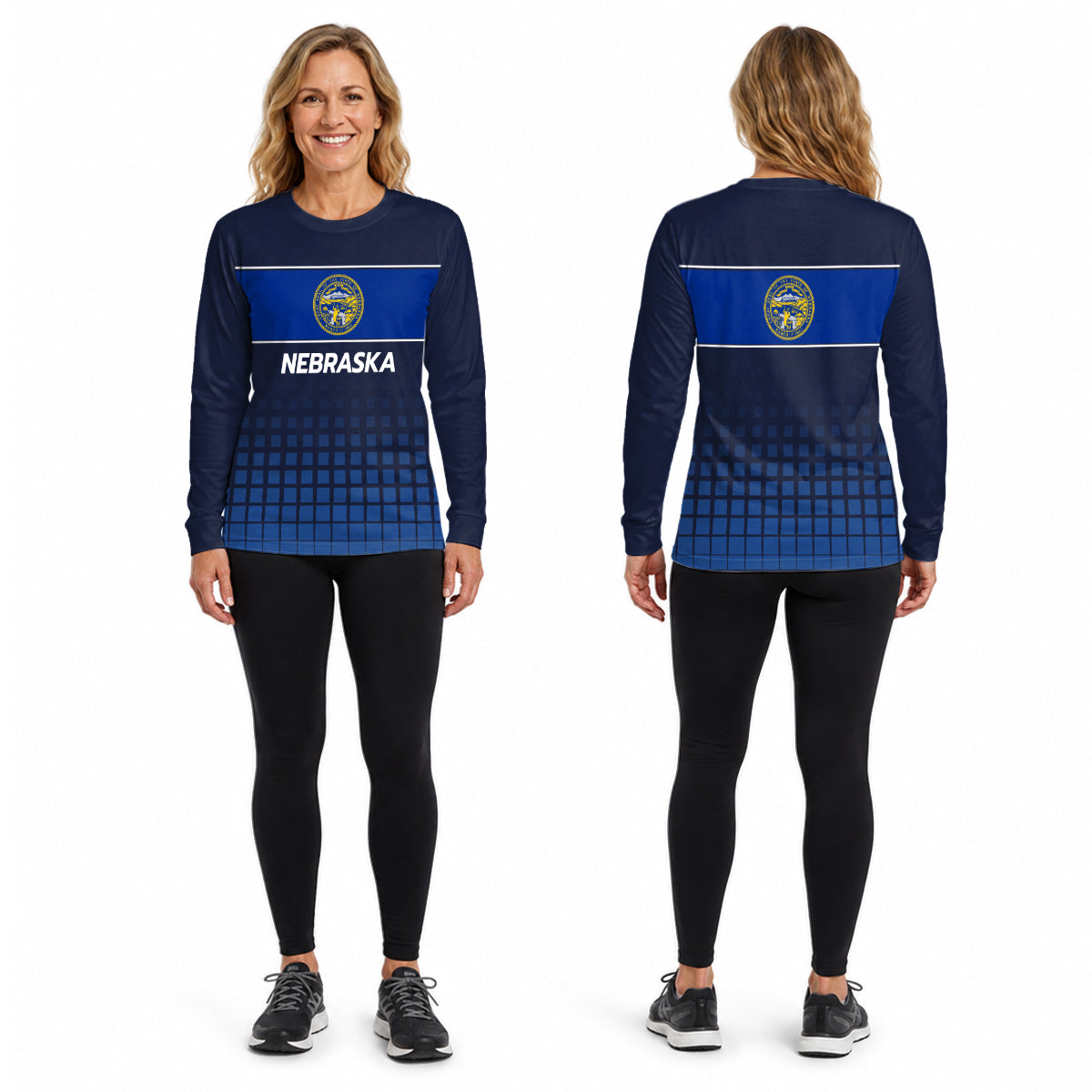 Nebraska State Pride Long Sleeve Running T-Shirt