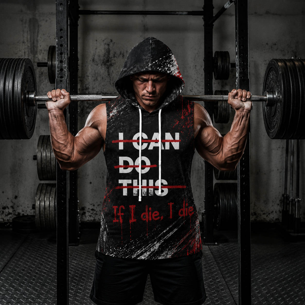If I Die I Die Men's Workout Hooded Tank Top