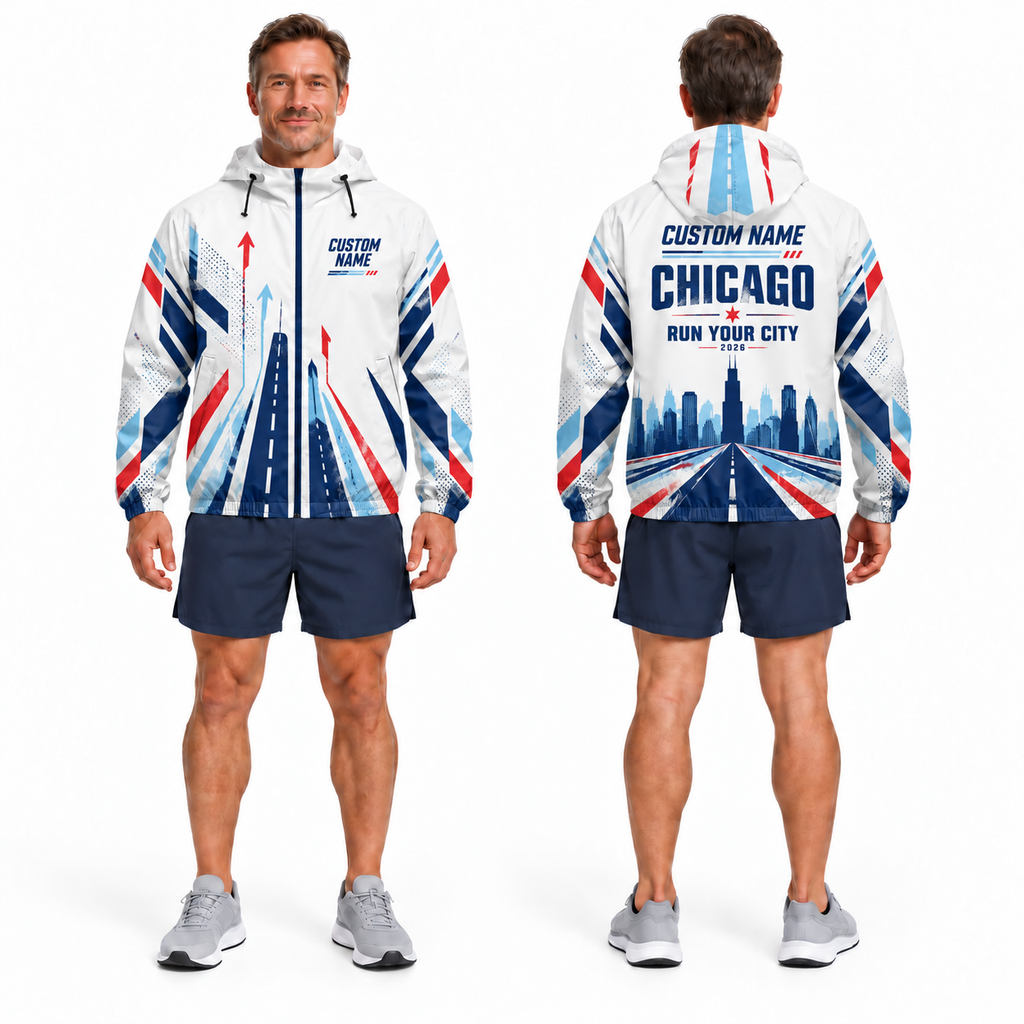 Custom Name Chicago Street Pace Running Windbreaker Jacket