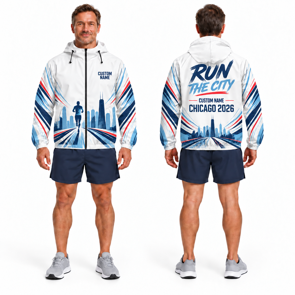 Custom Name Chicago Run The City Running Windbreaker Jacket