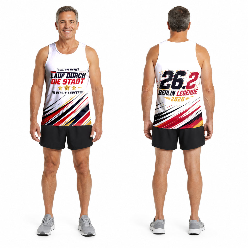 Geschwindigkeitslinien Berlin Wettkampftag Lauf-Tanktop