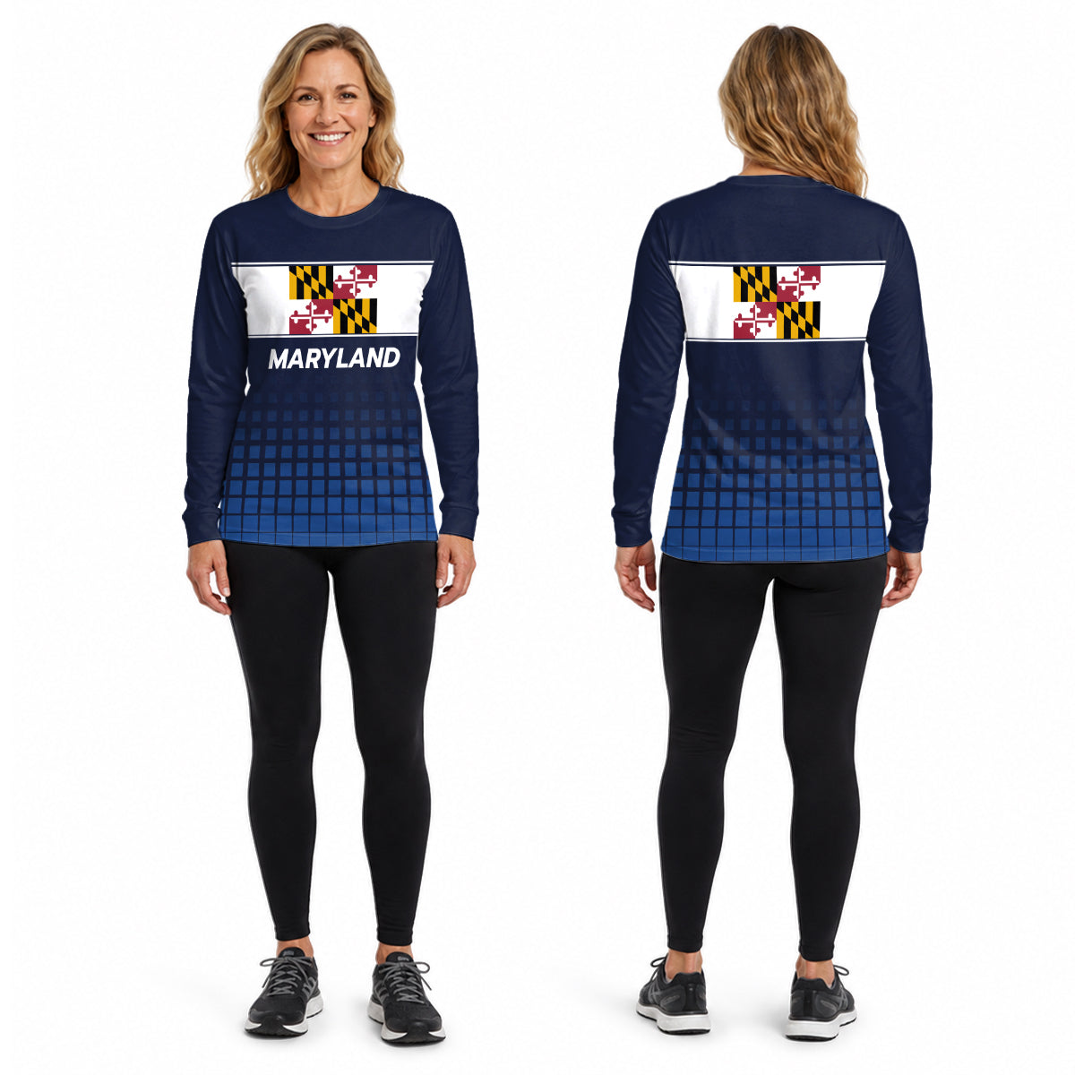 Maryland State Pride Long Sleeve Running T-Shirt