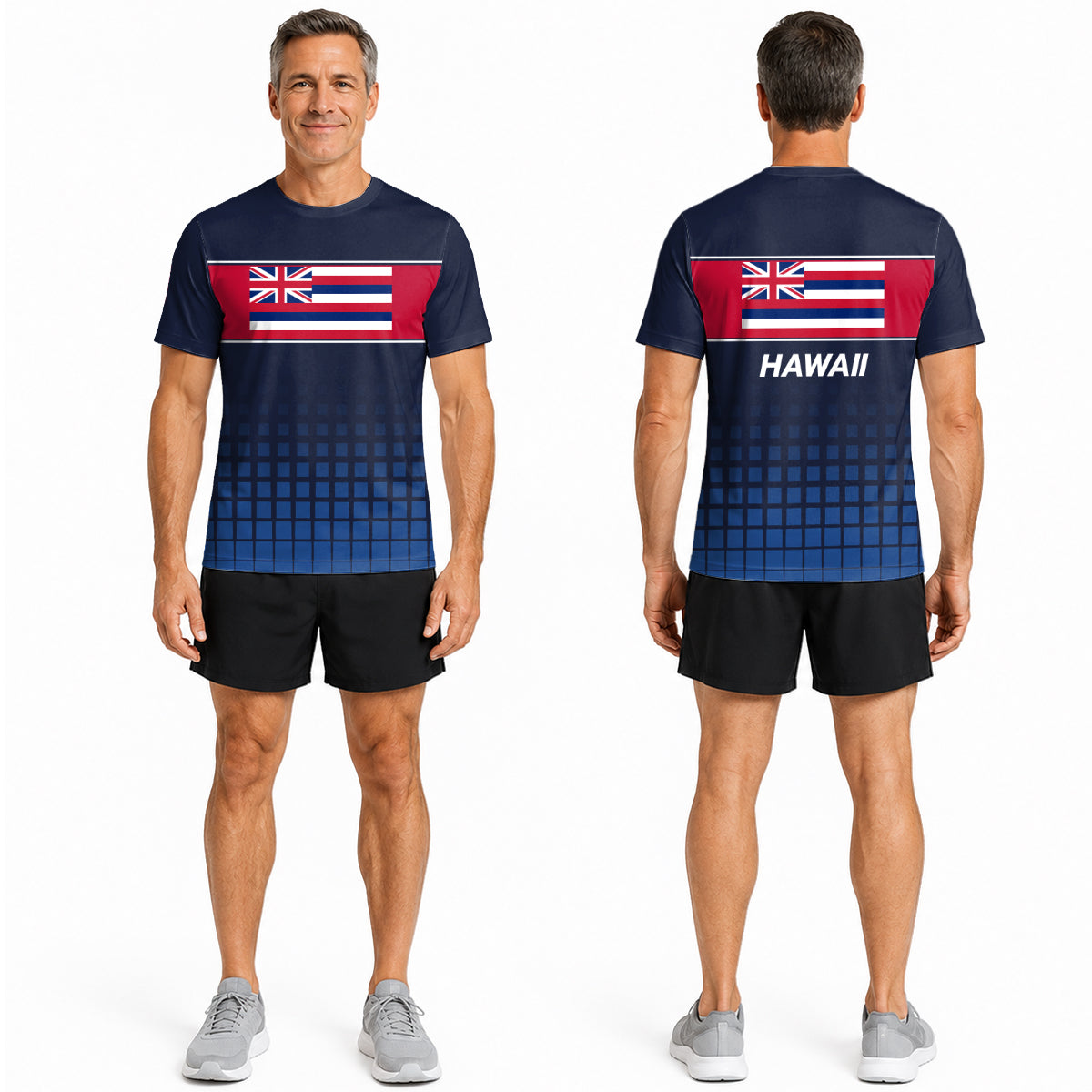 Patriotic Running T-Shirt Hawaii Tech Running Tee State Pride Tech Running T-Shirt