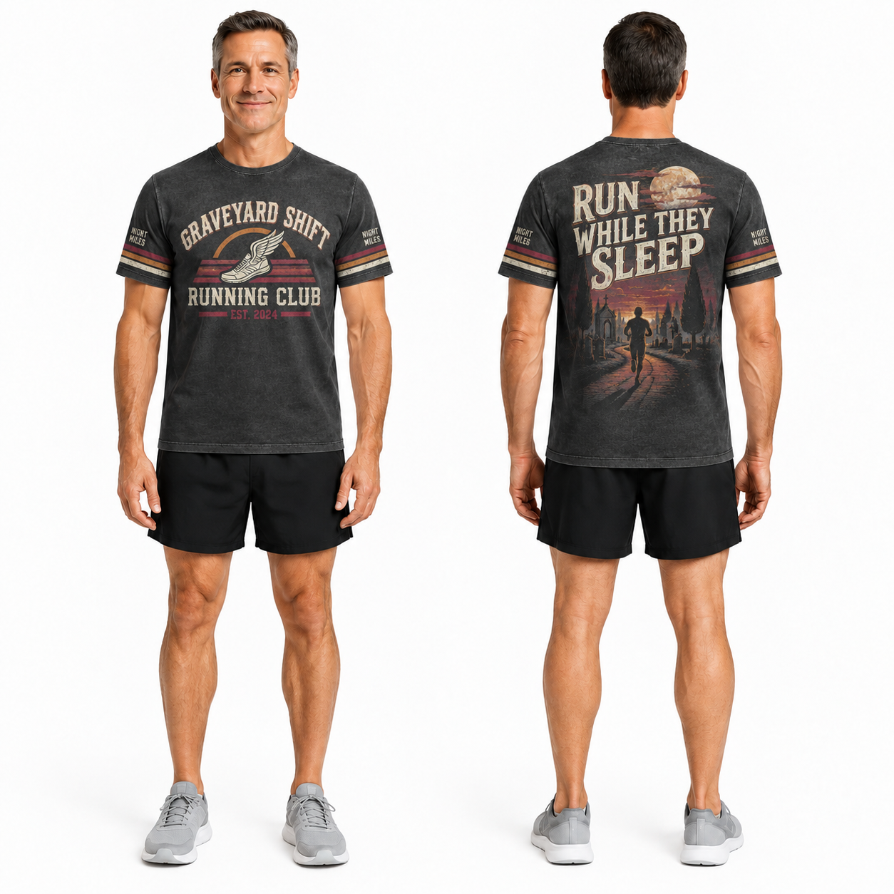 Graveyard Shift Running Club Halloween Tech Running T-Shirt