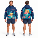 Custom Name Florida Flamingo Runner Florida Running Windbreaker Jacket