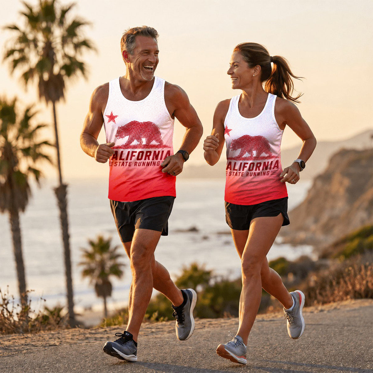 Halftone Star & Bear California State Running Tank Top