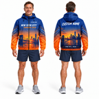 Custom Name New York City Sunset Runner Running Windbreaker Jacket