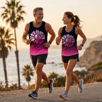 Cancer Fighter Running Tank Top Strong Pink Sunflower Running Singlet for Men and Women