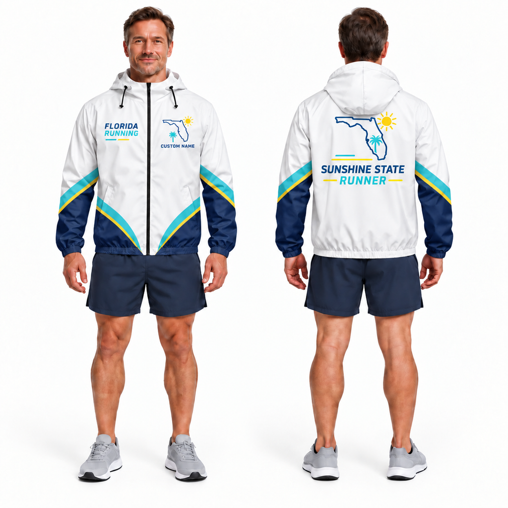 Custom Name Florida Minimal Sunshine Florida Running Windbreaker Jacket