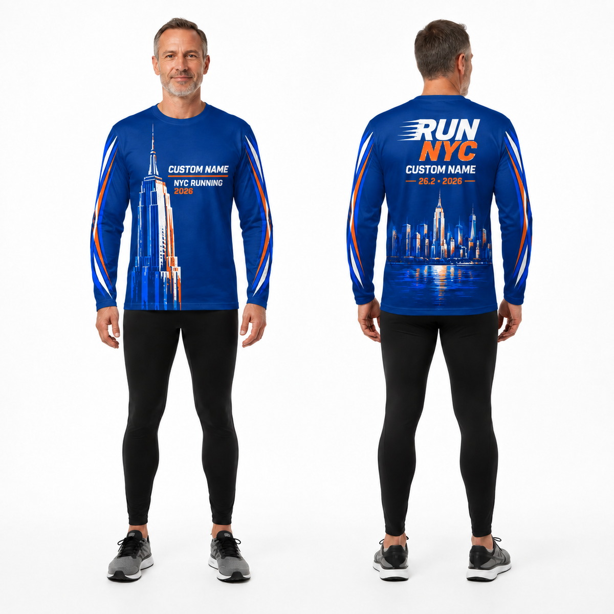 Custom Name Empire State Velocity Running Long Sleeve Shirt