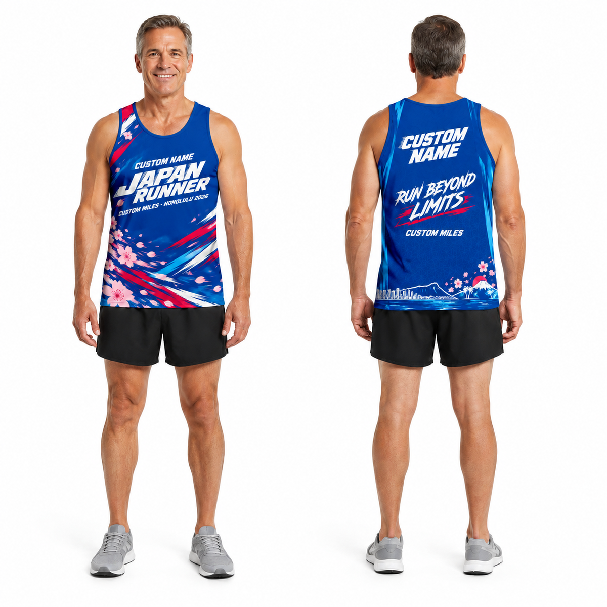 Custom Name Miles Sakura Speed Racing Running Tank Top