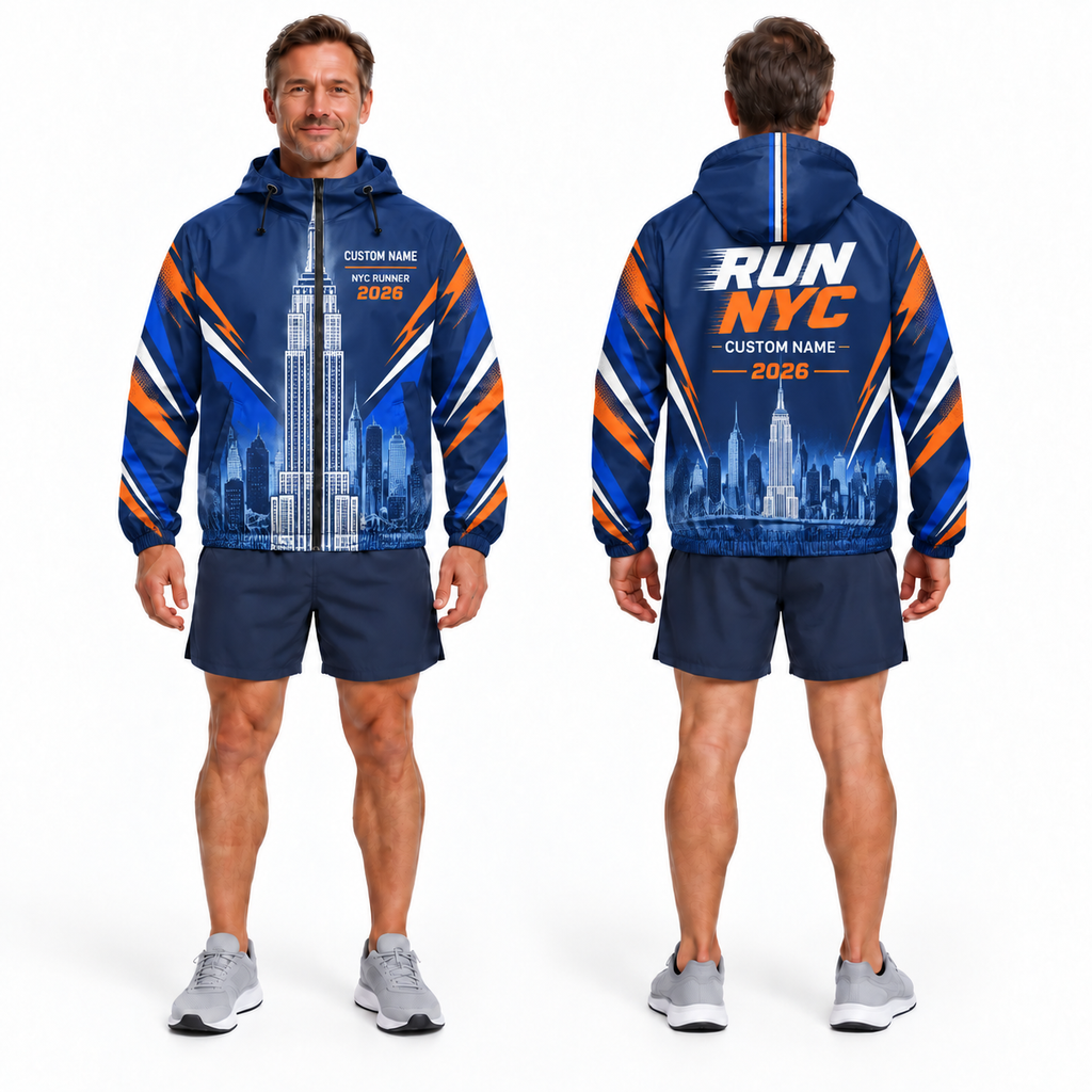 Custom Name Empire State Speed Running Windbreaker Jacket